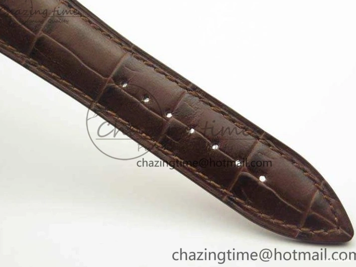 0328 Villeret 6651 RG ZF 1:1 Best Edition White Dial On Brown Leather Strap A Unique 8097